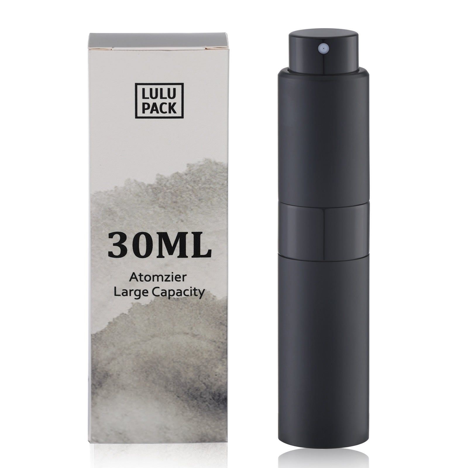 Perfume Atomizer Refillable Travel Bottle: Cologne Portable Sprayer for Men - Mini Spray Empty for Refill - 1oz Large Size Black