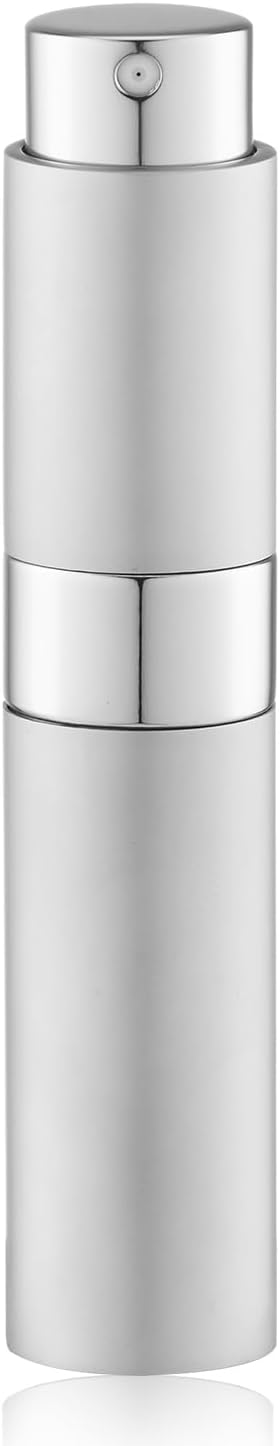 Lulupack Travel Perfume Bottle Refillable - Cologne Spray Atomizer Mini - Small Travel Size Empty Sprayer for Refill Sample Container - Portable Fragrance Decant Dispenser Women Men 10ml 1PCS Sliver