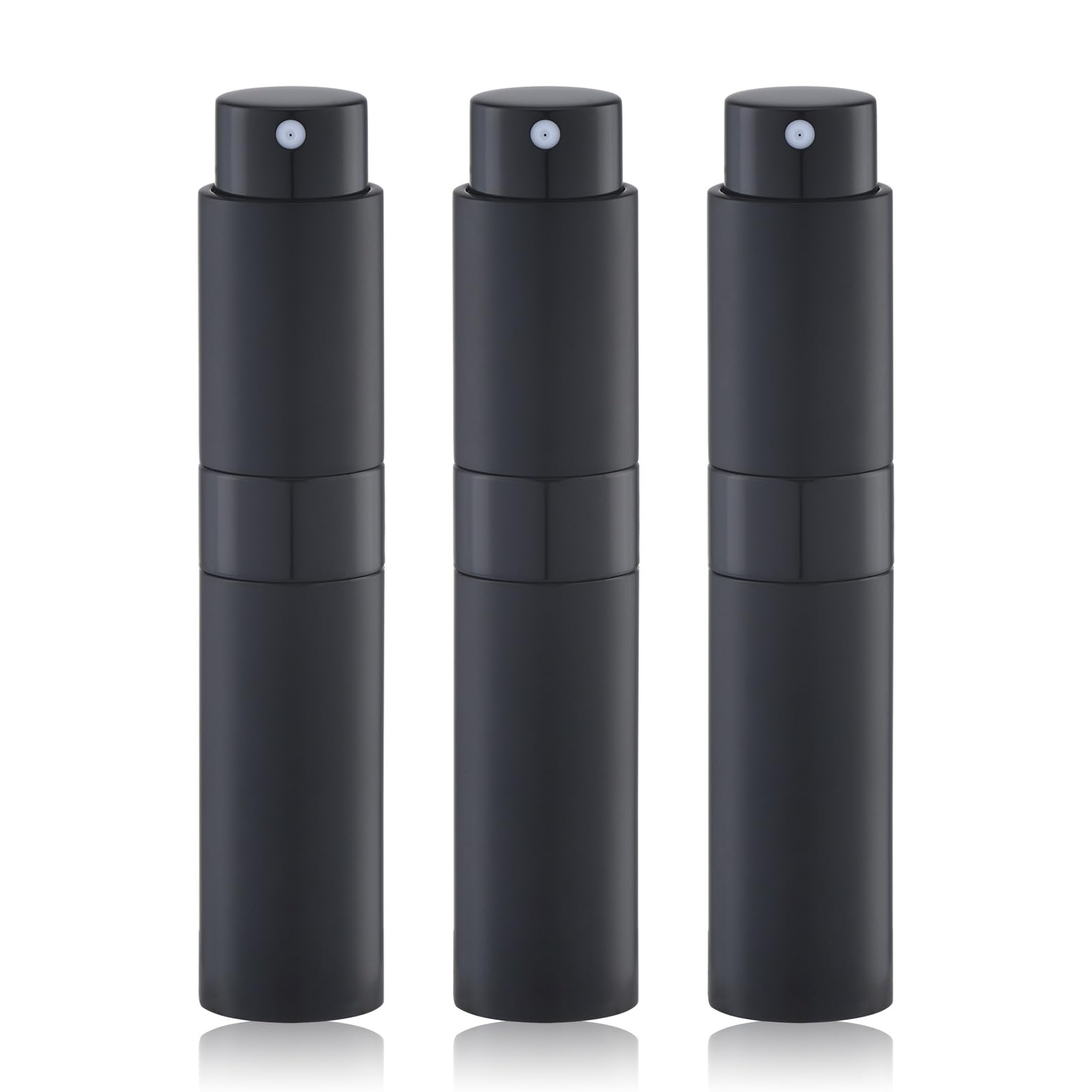 10ml Perfume Atomizer(3PCS), Cologne Spray Bottle, Travel Refillable Portable Sprayer (Black, Sliver, Grey)