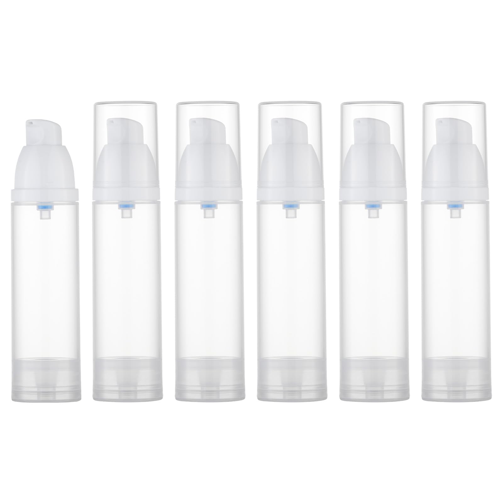 Lulupack Travel Pump Bottle for Lotion - Airless Pump Container 1.7oz Empty for Cosmetic Oil - Small Dispenser Refillable for Travel Shampoo - Mini Jar for Toiletry Foundation Makeup 30ml 6pcs Pink