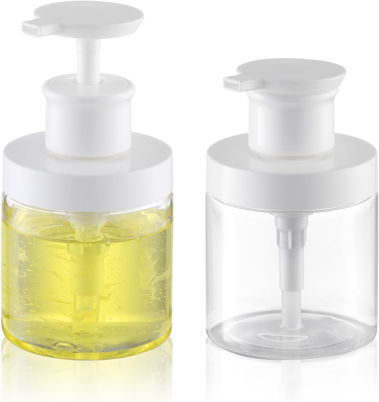 Pump Bottle Dispenser for Soap : Shampoo Container for Travel Conditioner - Refillable Jar for Hand Lotion and Dish - Empty Plastic 250ml Clear