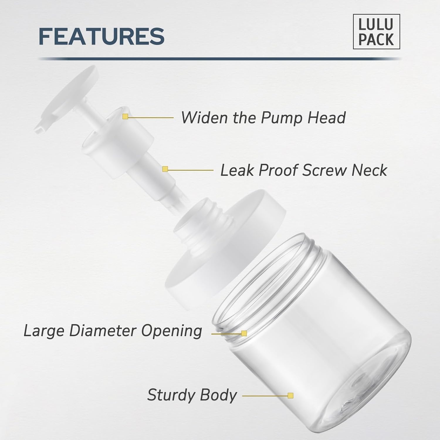 Pump Bottle Dispenser for Soap : Shampoo Container for Travel Conditioner - Refillable Jar for Hand Lotion and Dish - Empty Plastic 250ml Clear