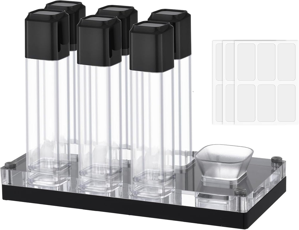 Lulupack Coffee Bean Storage Dosing Tube: Single Espresso Dosing Containers - Small Airtight Canister Holder with Display Stand - Large