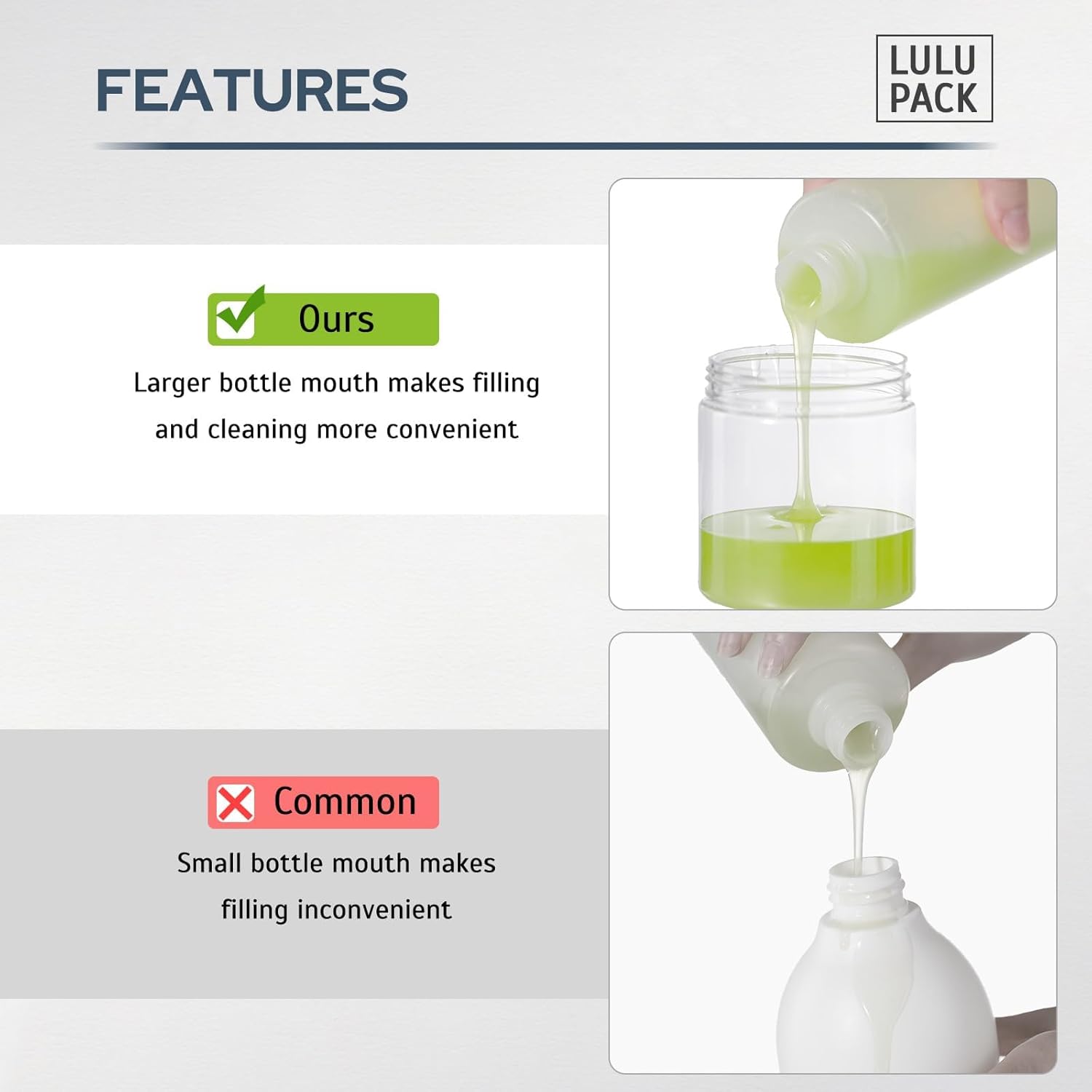 Pump Bottle Dispenser for Soap : Shampoo Container for Travel Conditioner - Refillable Jar for Hand Lotion and Dish - Empty Plastic 250ml Clear