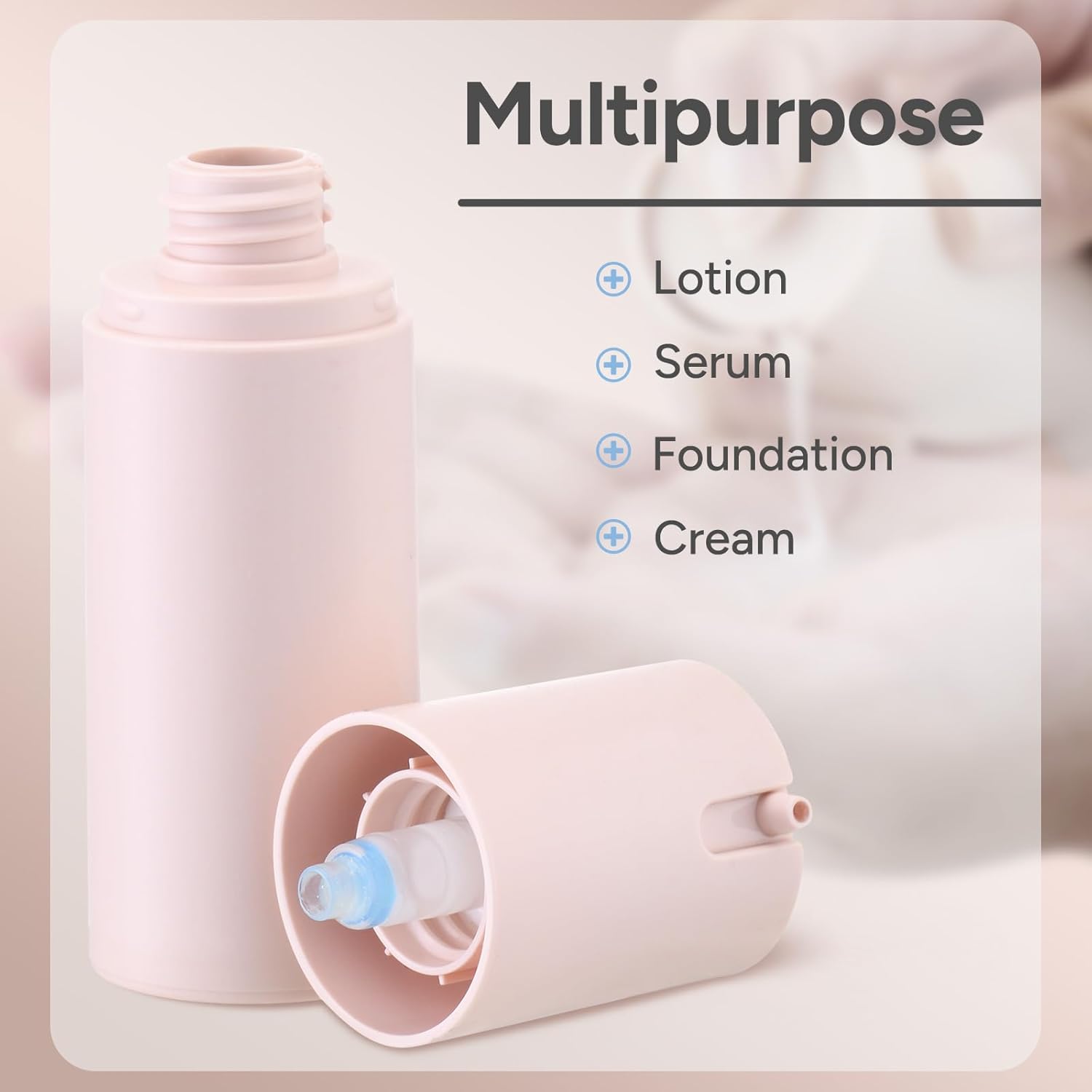 1 oz Airless Pump Bottles, Travel Lotion Container, Skincare Containers for Moisturizer(Plastic, Multicolor, 3Pcs)