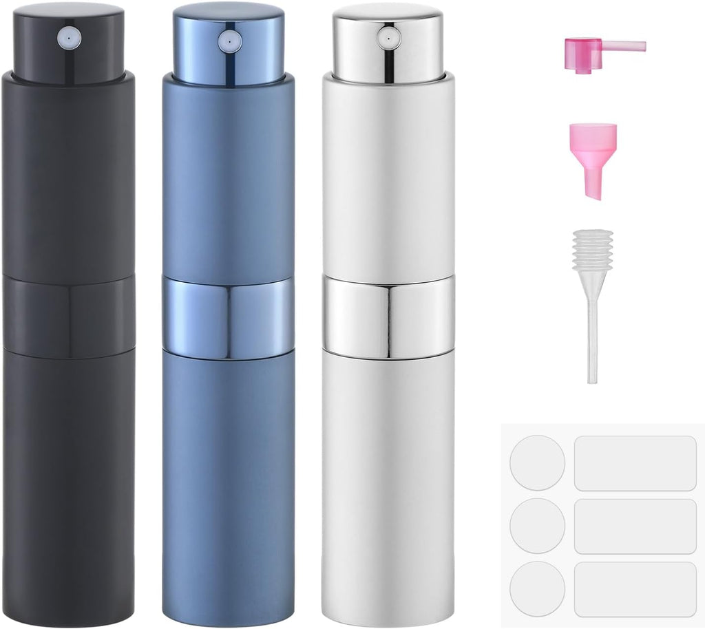 Perfume Atomizer Travel Bottle Refillable: Cologne Sprayer Portable for Men - Mini Spray Empty for Refill - 8ml Small Size Blue