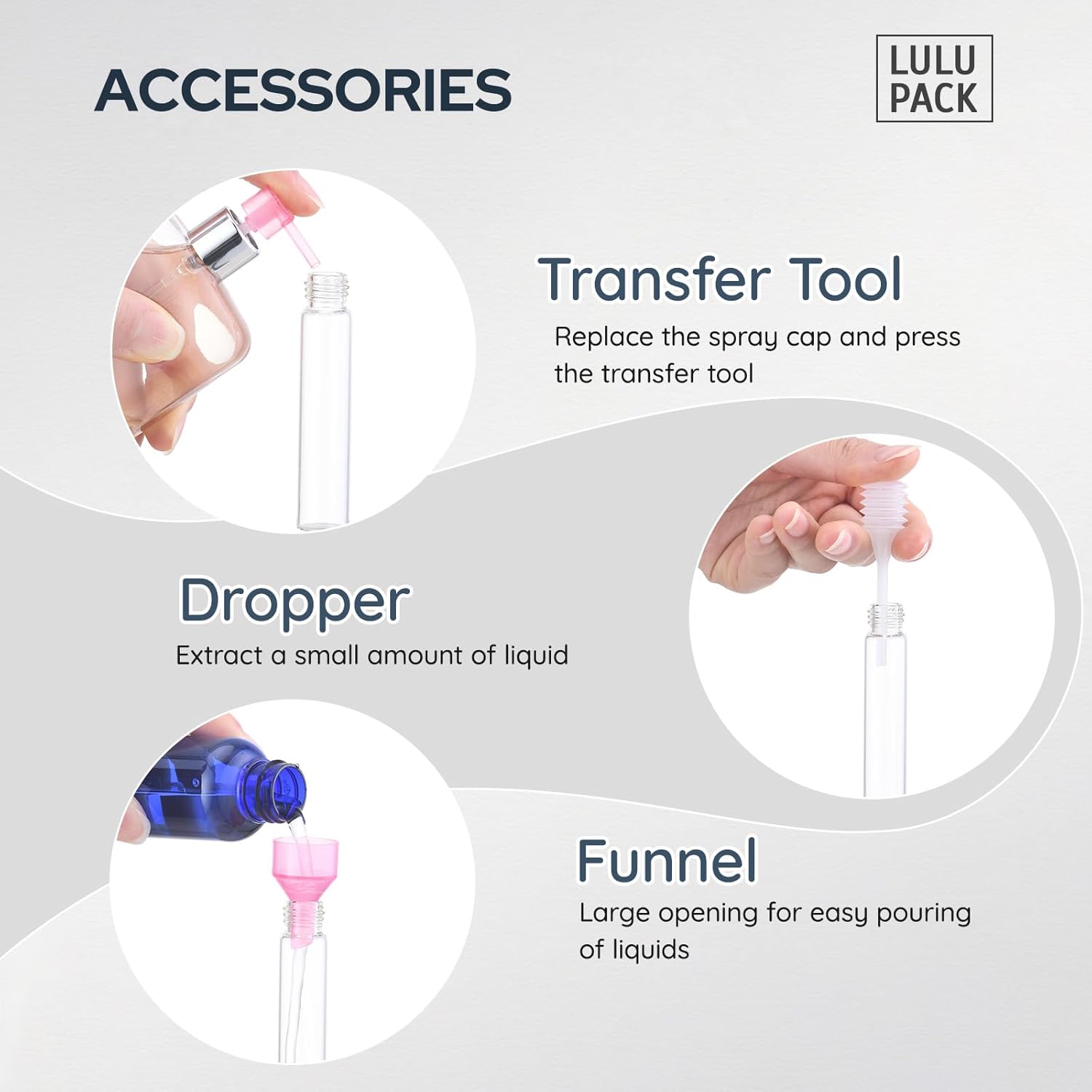 Travel Perfume Atomizer Refillable Bottle: Spray Cologne for Travel size - Small Empty Sprayer Fragrance - 8ml (Black, Blue, Silver, Grey)