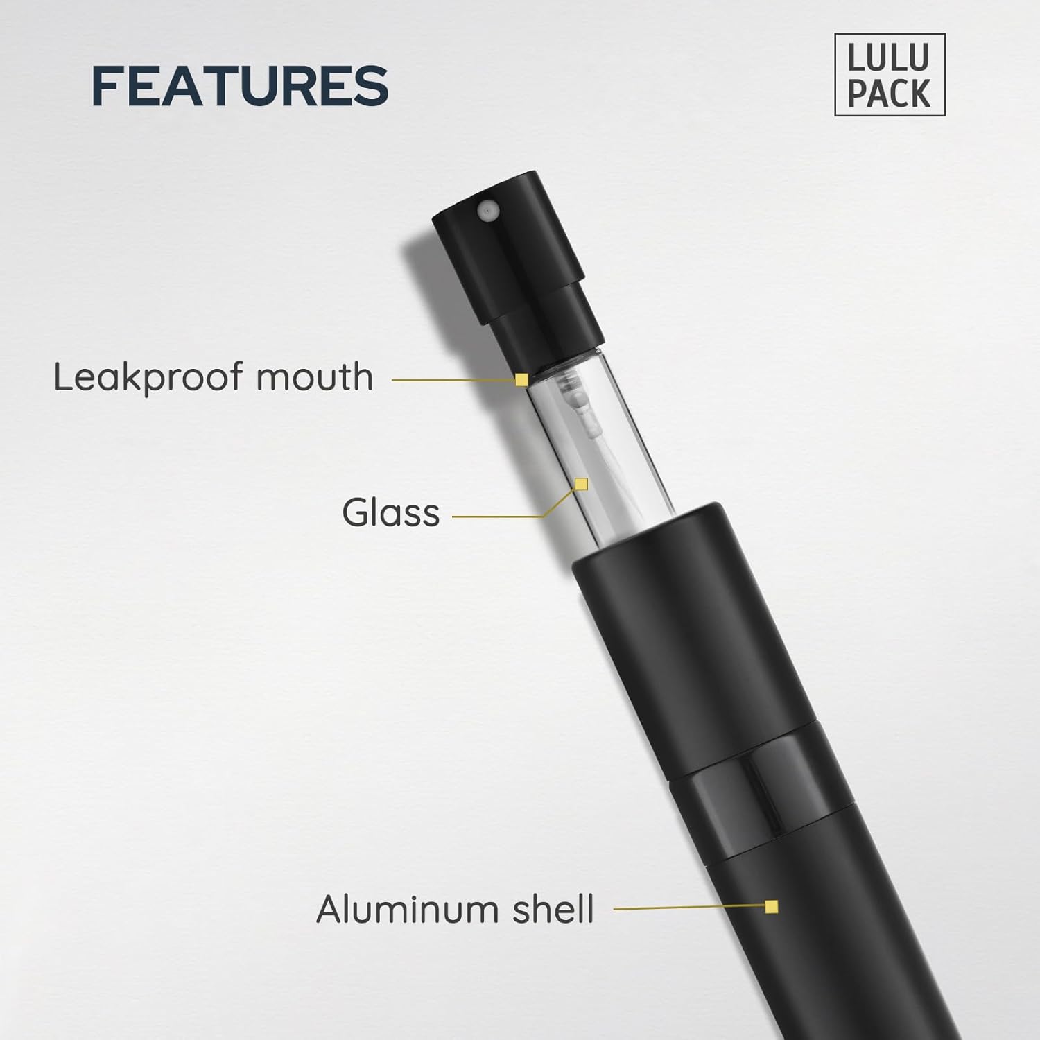 Travel Perfume Atomizer Refillable Bottle: Spray Cologne for Travel size - Small Empty Sprayer Fragrance - 8ml (Black, Blue, Silver, Grey)