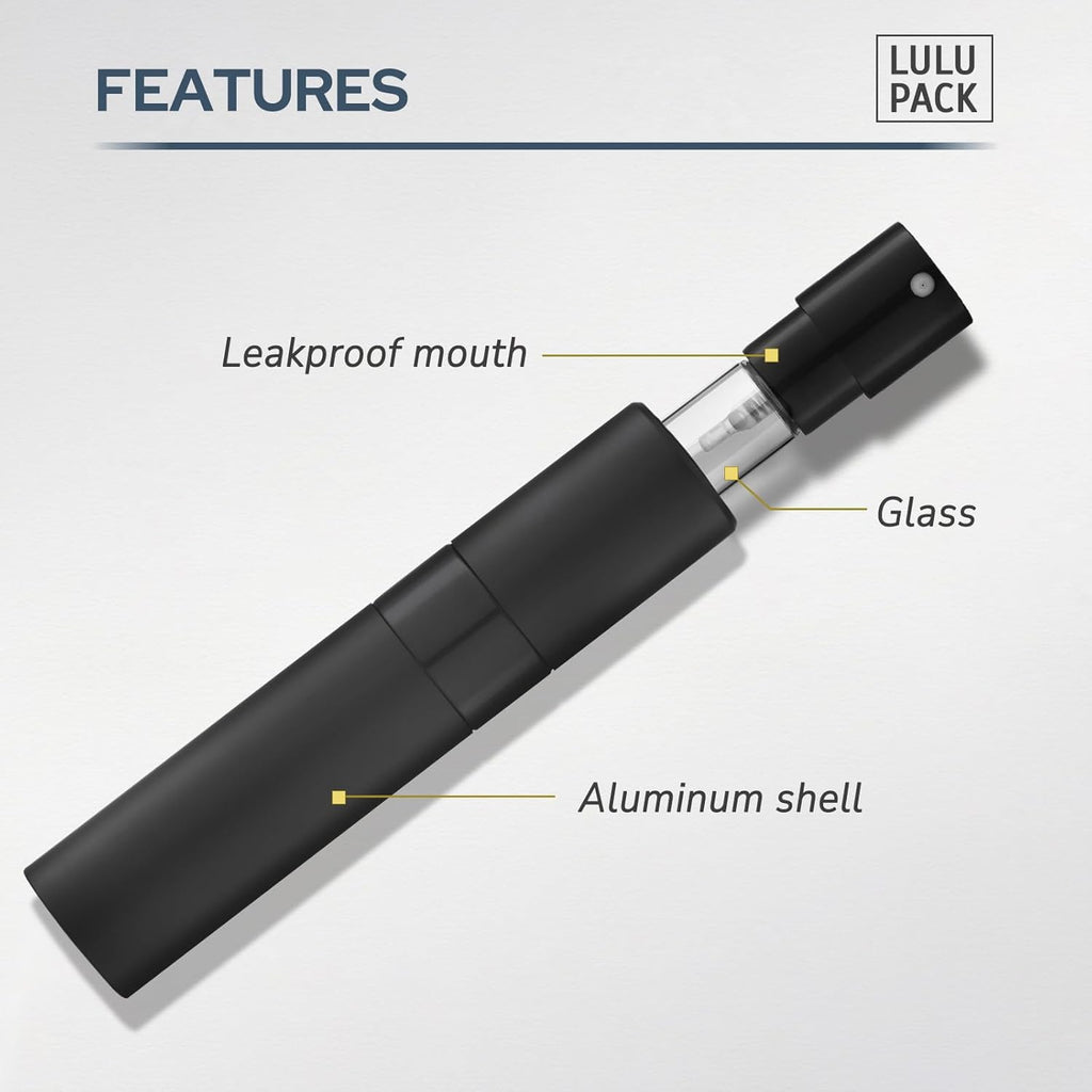 Perfume Atomizer Refillable Travel Bottle: Cologne Portable Sprayer for Men - Mini Spray Empty for Refill - 1oz Large Size Black