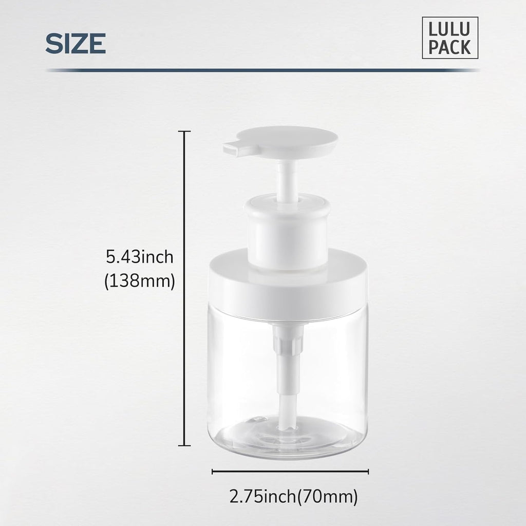 Pump Bottle Dispenser for Soap : Shampoo Container for Travel Conditioner - Refillable Jar for Hand Lotion and Dish - Empty Plastic 250ml Clear