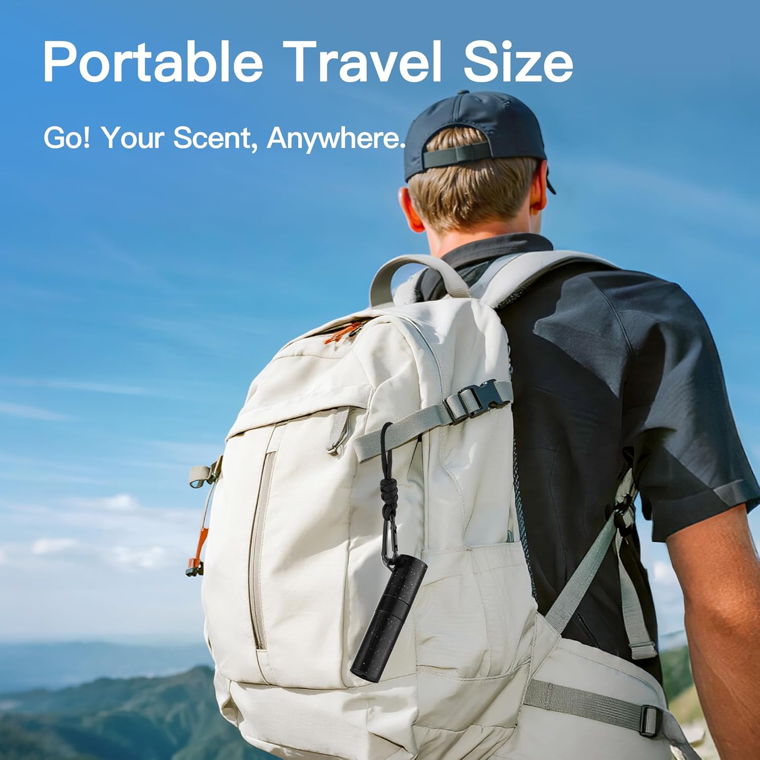 Lulupack Small Spray Bottle with Keychain - 8ml Cologne Travel Bottle Refillable - Travel Size Perfume Atomizer for Men - Portable Fragrance Decant Dispenser Speckled Black