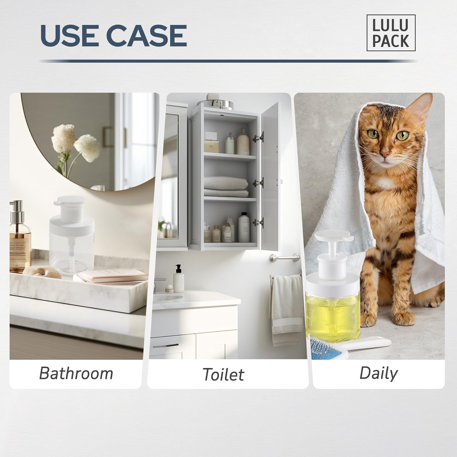 Pump Bottle Dispenser for Soap : Shampoo Container for Travel Conditioner - Refillable Jar for Hand Lotion and Dish - Empty Plastic 250ml Clear