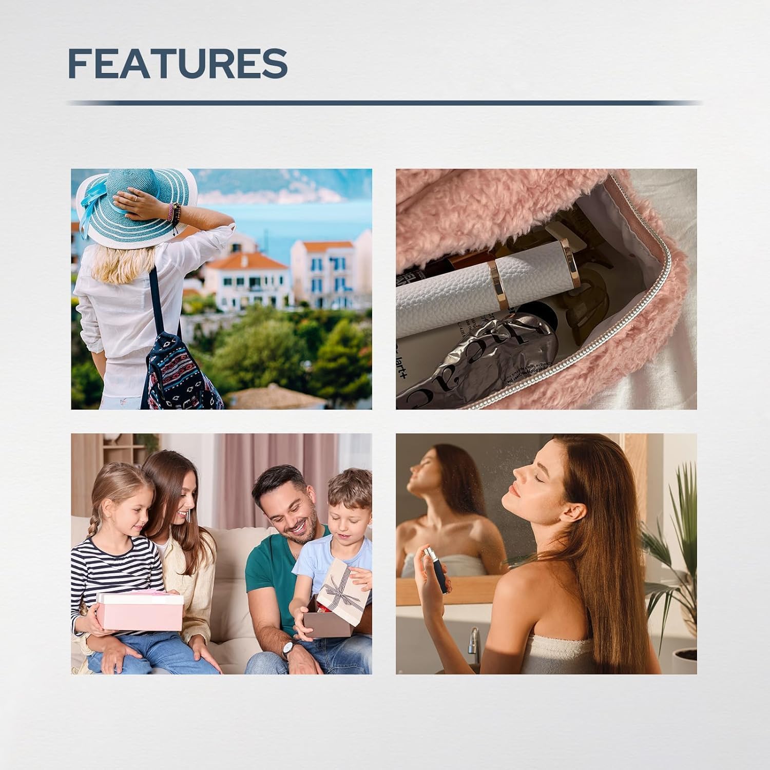 Fusupak Travel Perfume Bottle Refillable - Mini Leather Cologne Atomizer Sprayer Portable - Empty Small Size Fragrance Pump Dispenser Container for Men Women Gifts - Small Refill 10ml 4 PCS