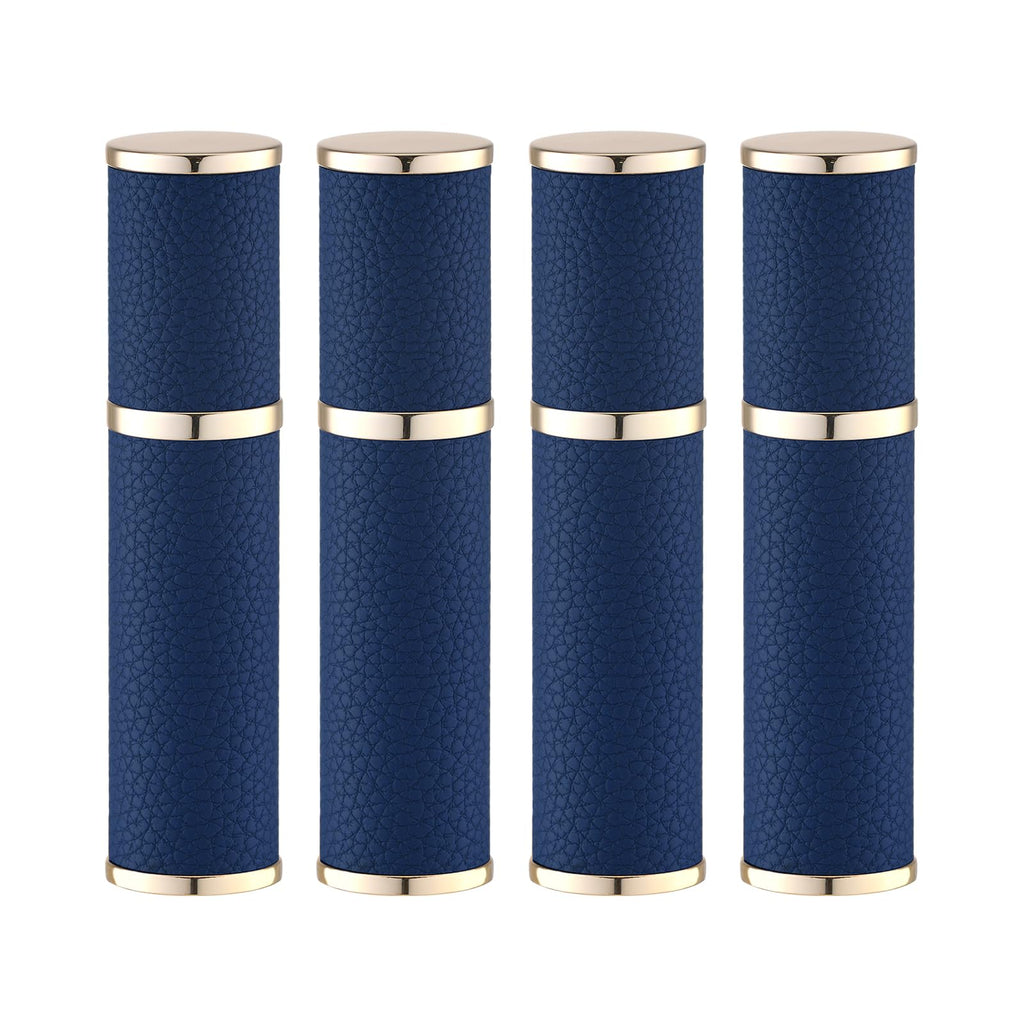 Fusupak Travel Perfume Bottle Refillable - Mini Leather Cologne Atomizer Sprayer Portable - Empty Small Size Fragrance Pump Dispenser Container for Men Women Gifts - Small Refill 10ml 4 PCS