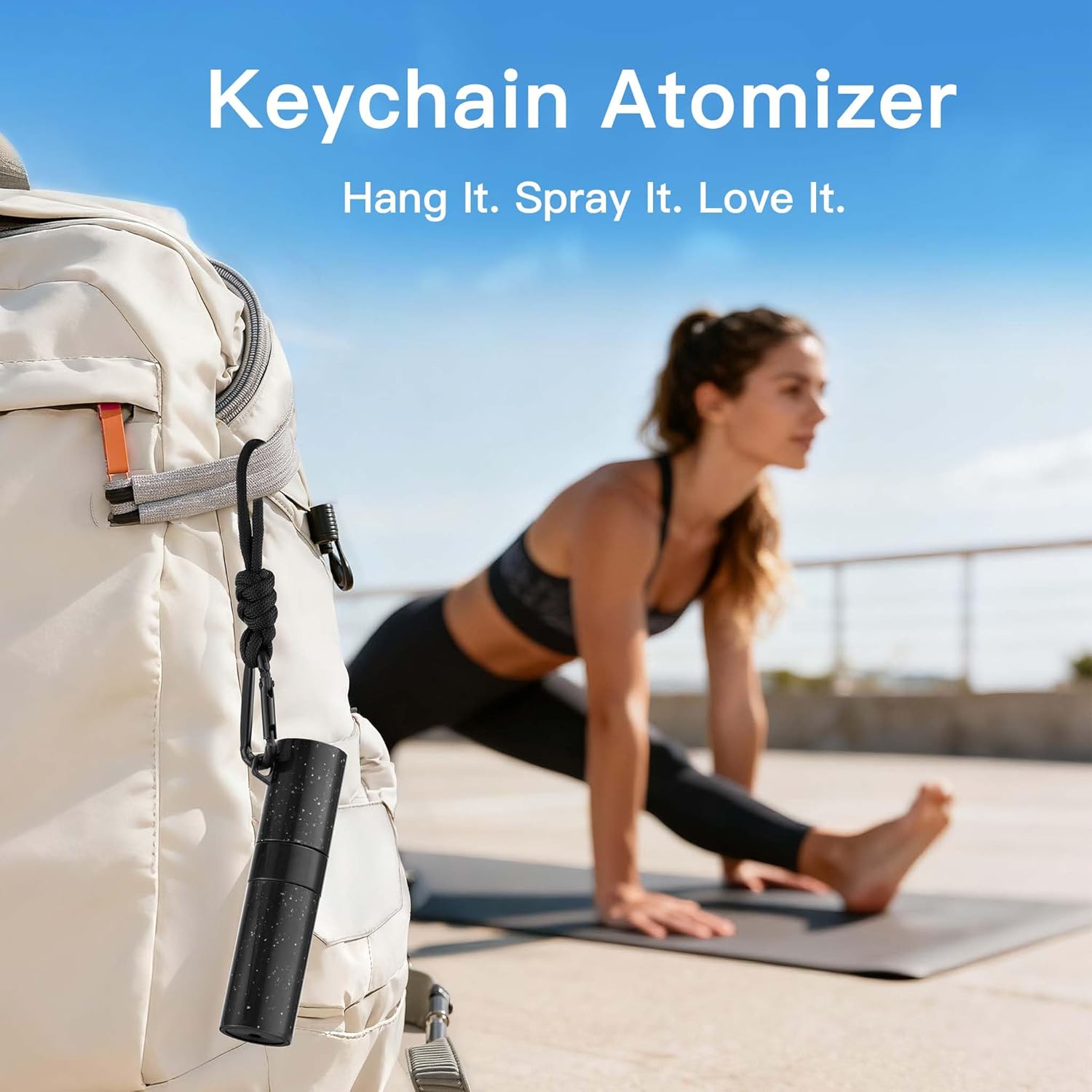 Lulupack Small Spray Bottle with Keychain - 8ml Cologne Travel Bottle Refillable - Travel Size Perfume Atomizer for Men - Portable Fragrance Decant Dispenser Speckled Black