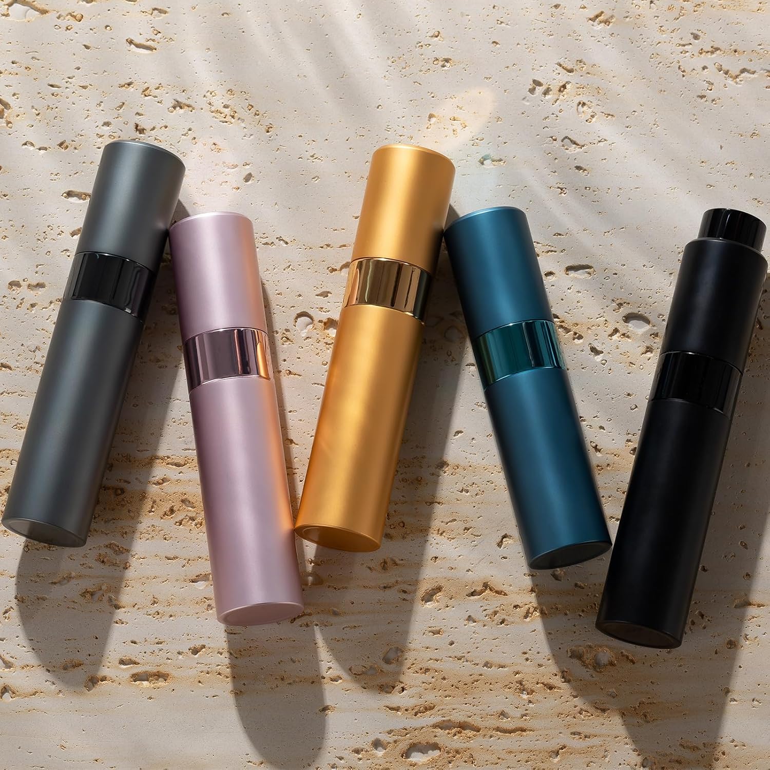 Perfume Atomizer Refillable Travel Bottle: Cologne Portable Sprayer for Men - Mini Spray Empty for Refill - 1oz Large Size Black