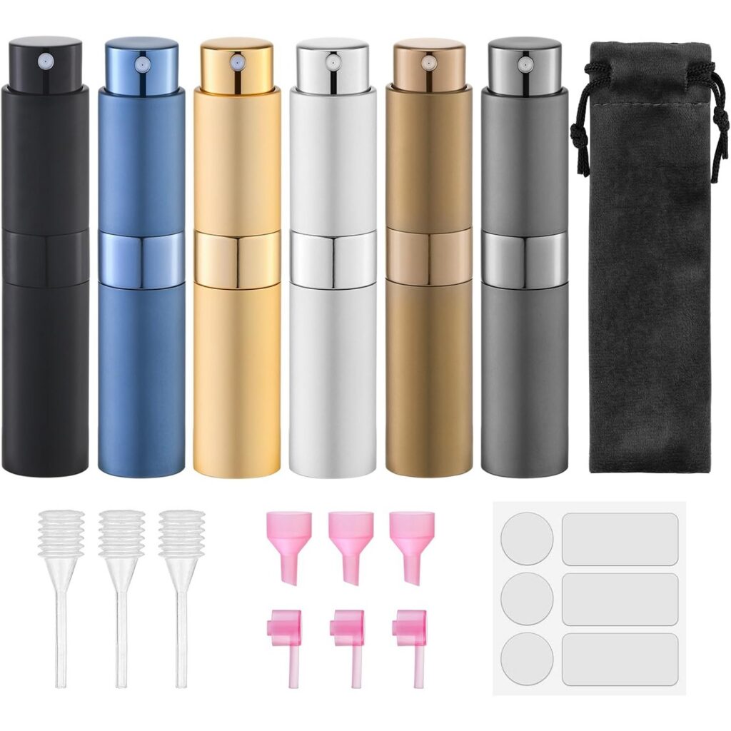 Lulupack Travel Perfume Bottle Refillable — 6 PCS Set (9 Colours)